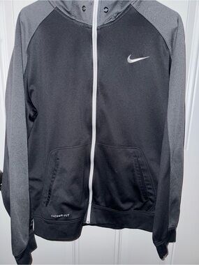 Nike Black and Gray Therma-Fit Full-Zip Performance Jacket